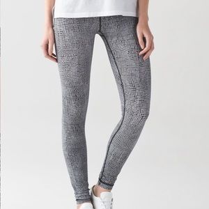 Lululemon Wunder Under Pant III Fall Net Wht/Blk